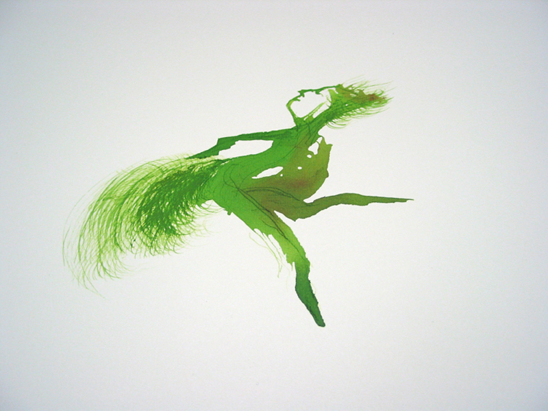 Papagena, 2007, grüne Tinte, 50x70cm 